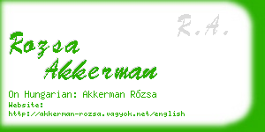 rozsa akkerman business card
